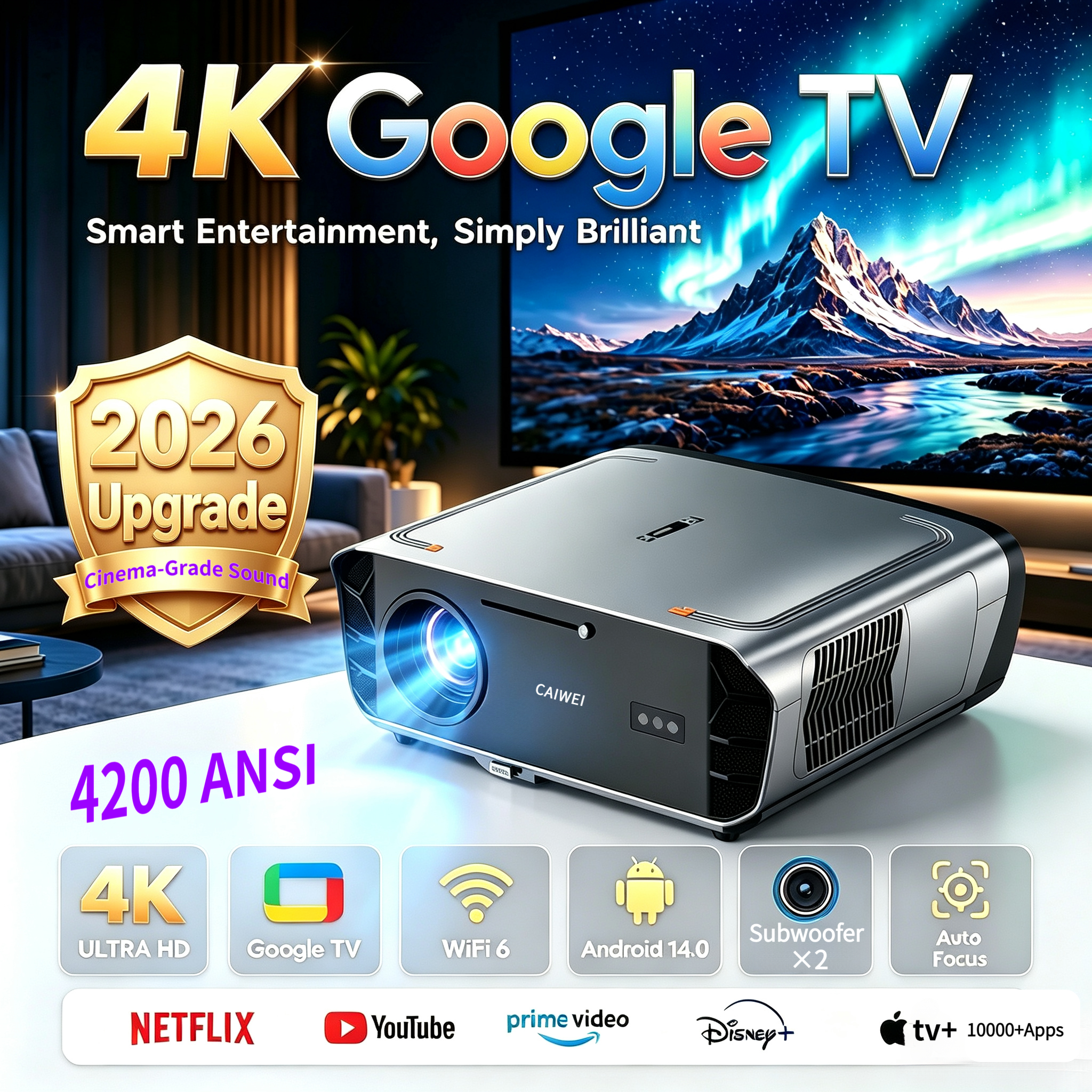 Home Cinema Gaming - 4200 ANSI Native 1080P 4K UHD