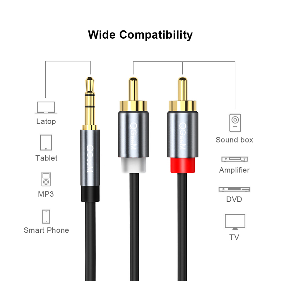 QGeeM RCA Cable 2RCA to 3.5 Au – обзор и цена Home Cinema Choice