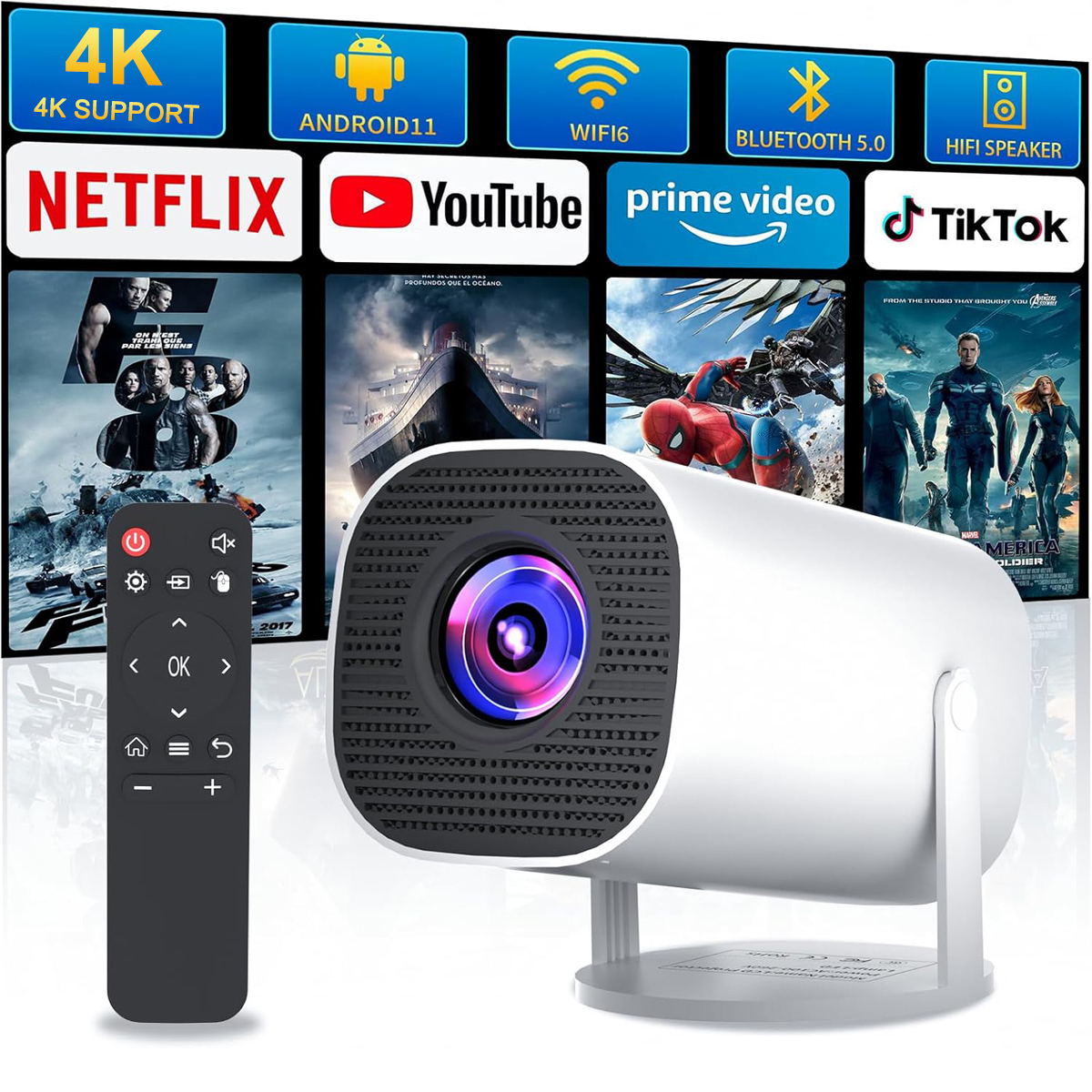 Mini Projector with WiFi & Blu – обзор и цена Home Cinema Gaming
