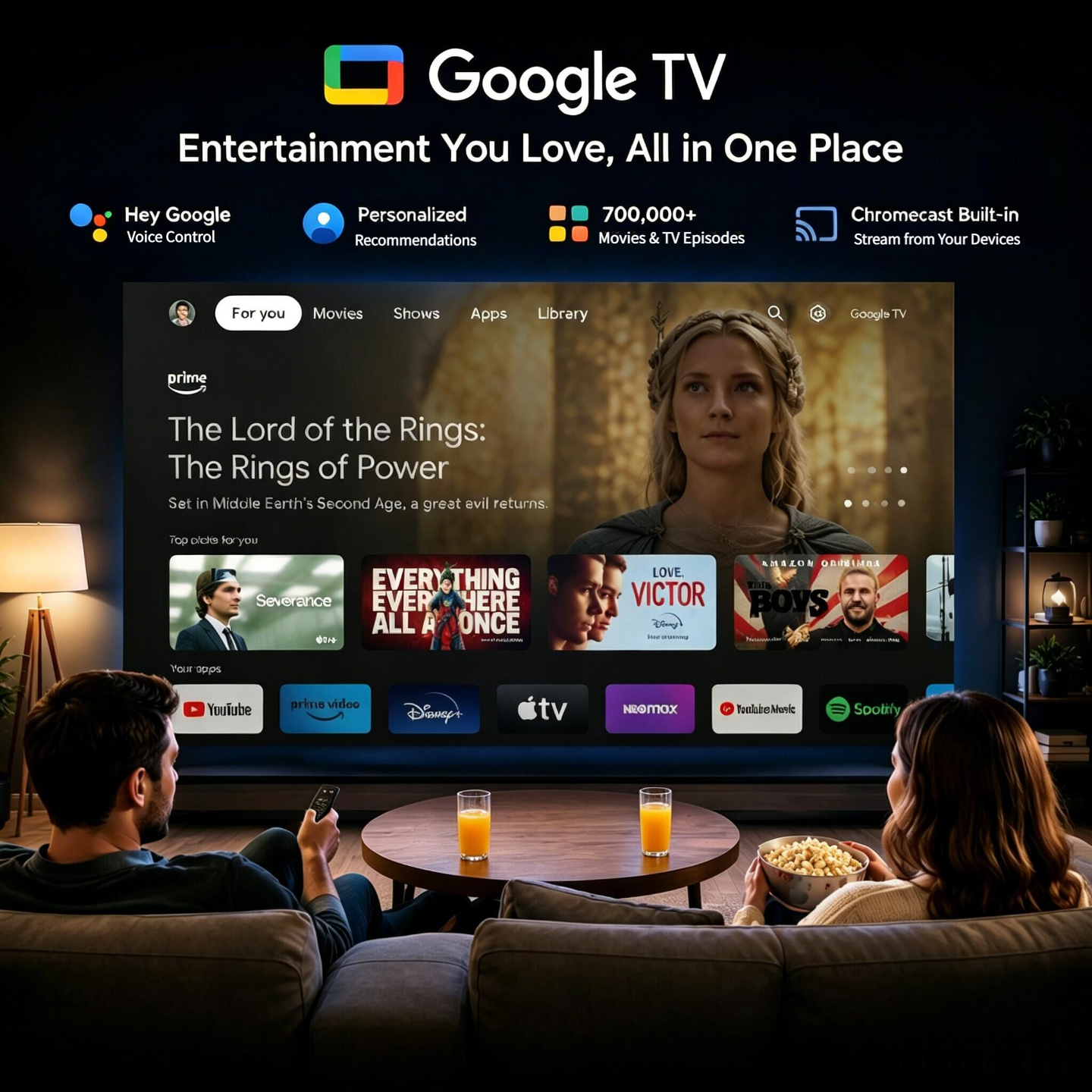 New 4200ANSI Google TV Project – обзор и цена Netflix Home Cinema