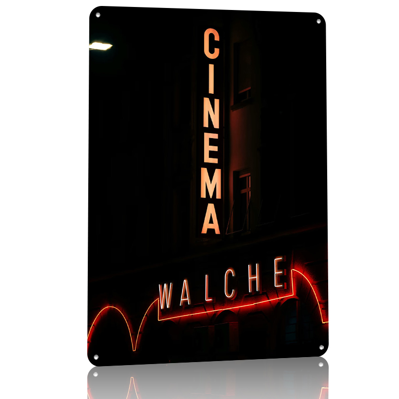 Cinema Neon Sign Metal Poster  – обзор и цена Home Cinema Interiors
