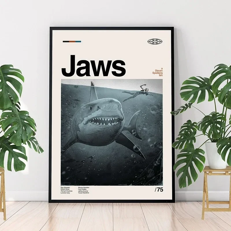 Minimalist Art Jaws Movie Post – обзор и цена Home Cinema Interiors