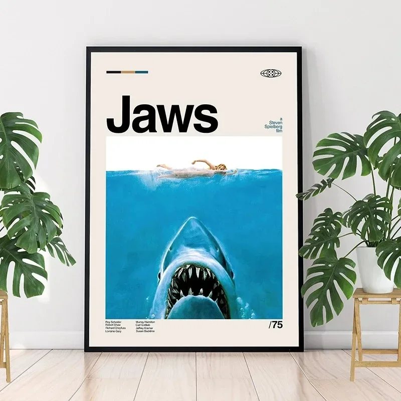 Minimalist Art Jaws Movie Post – обзор и цена Home Cinema Interiors