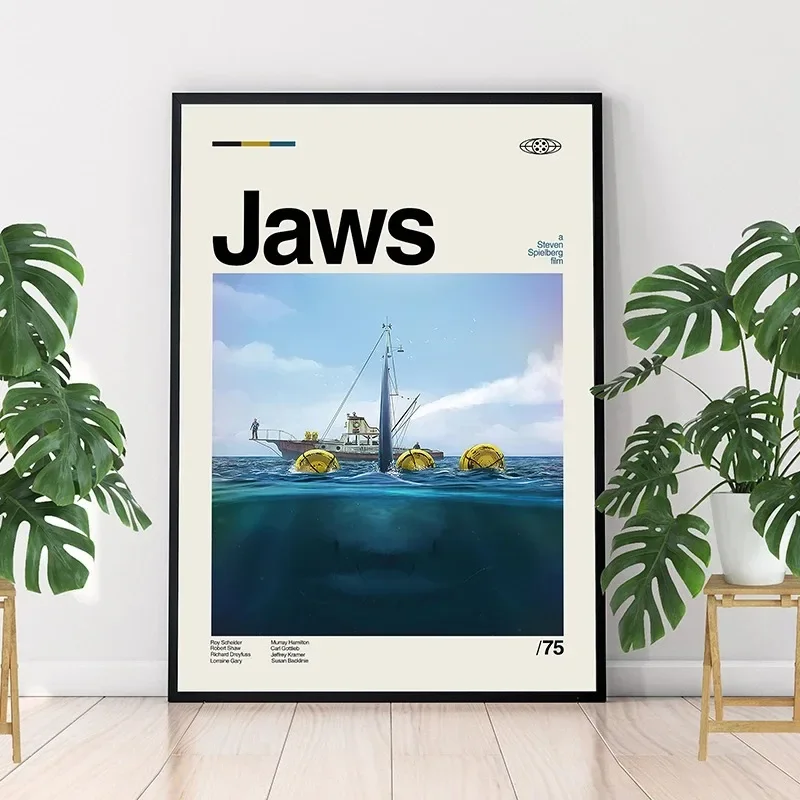 Minimalist Art Jaws Movie Post – обзор и цена Home Cinema Interiors