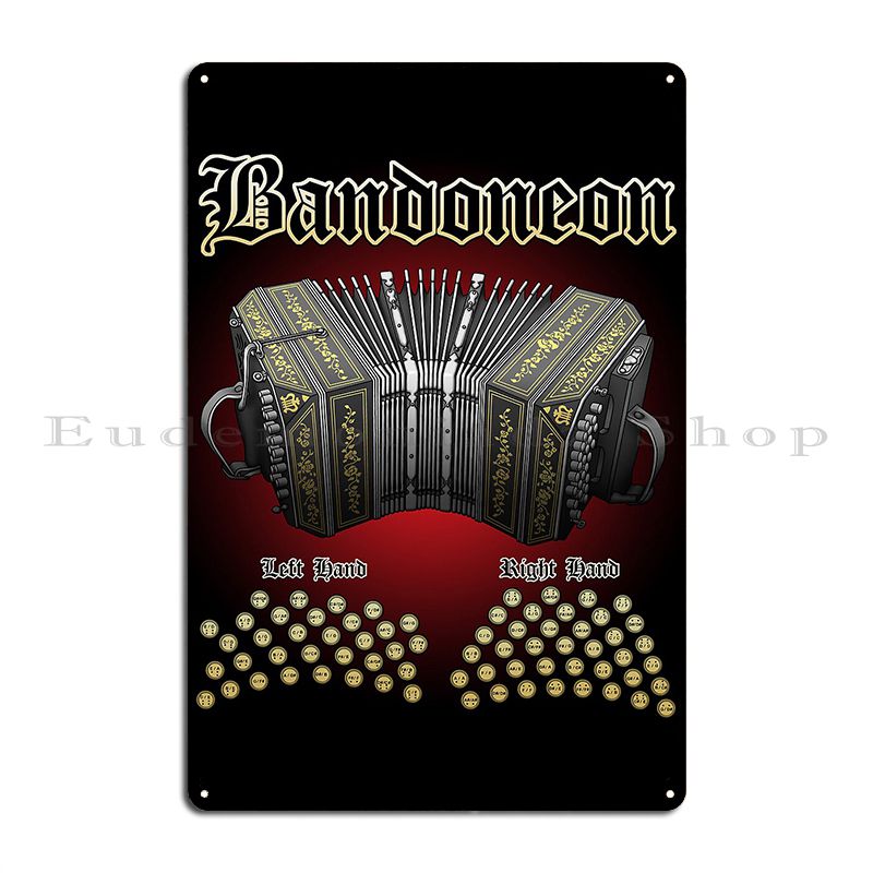 Bandoneon Metal Plaque Poster  – обзор и цена Home Cinema Wall Design