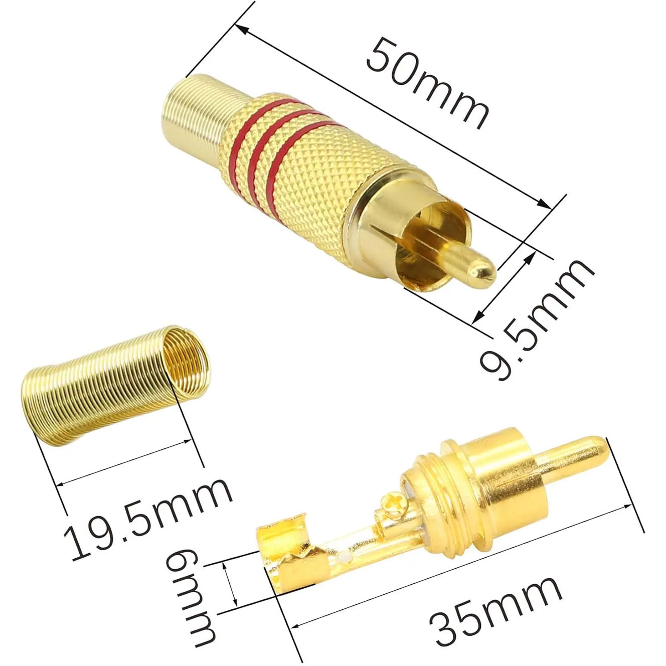 4PCS RCA Plug Gold Plated Sold – обзор и цена Home Cinema Choice