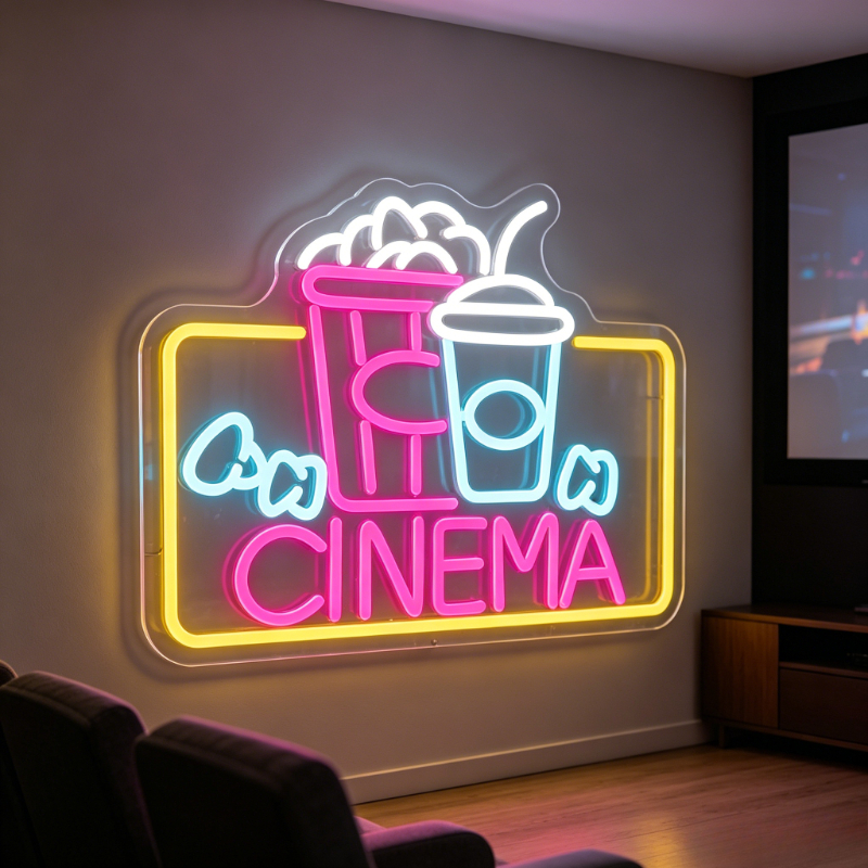 CINEMA Neon Sign USB Dimmable  – обзор и цена Home Cinema Wall Design
